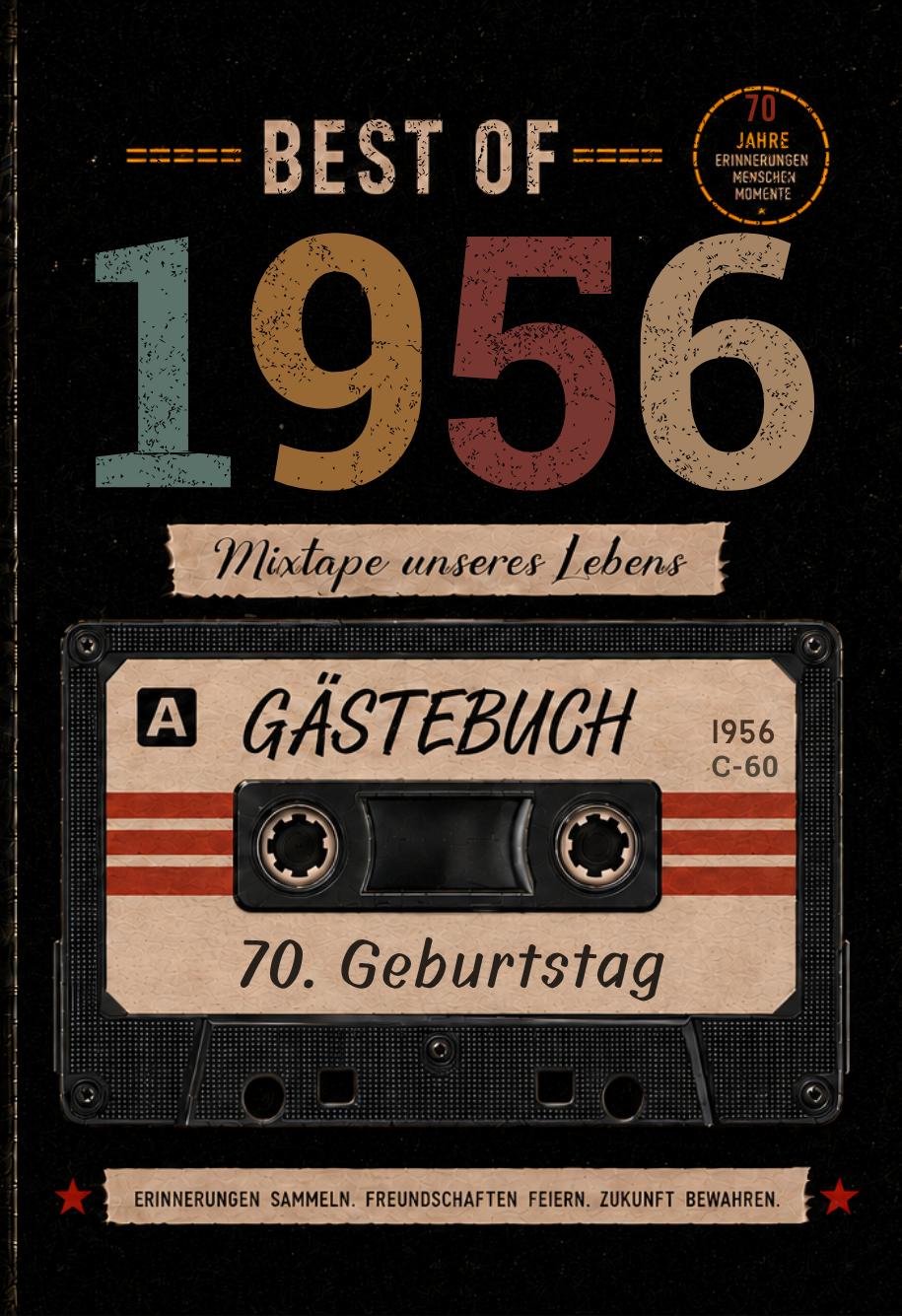 Cover von Best of 1956 – Gästebuch zum 70. Geburtstag im Mixtape-Design